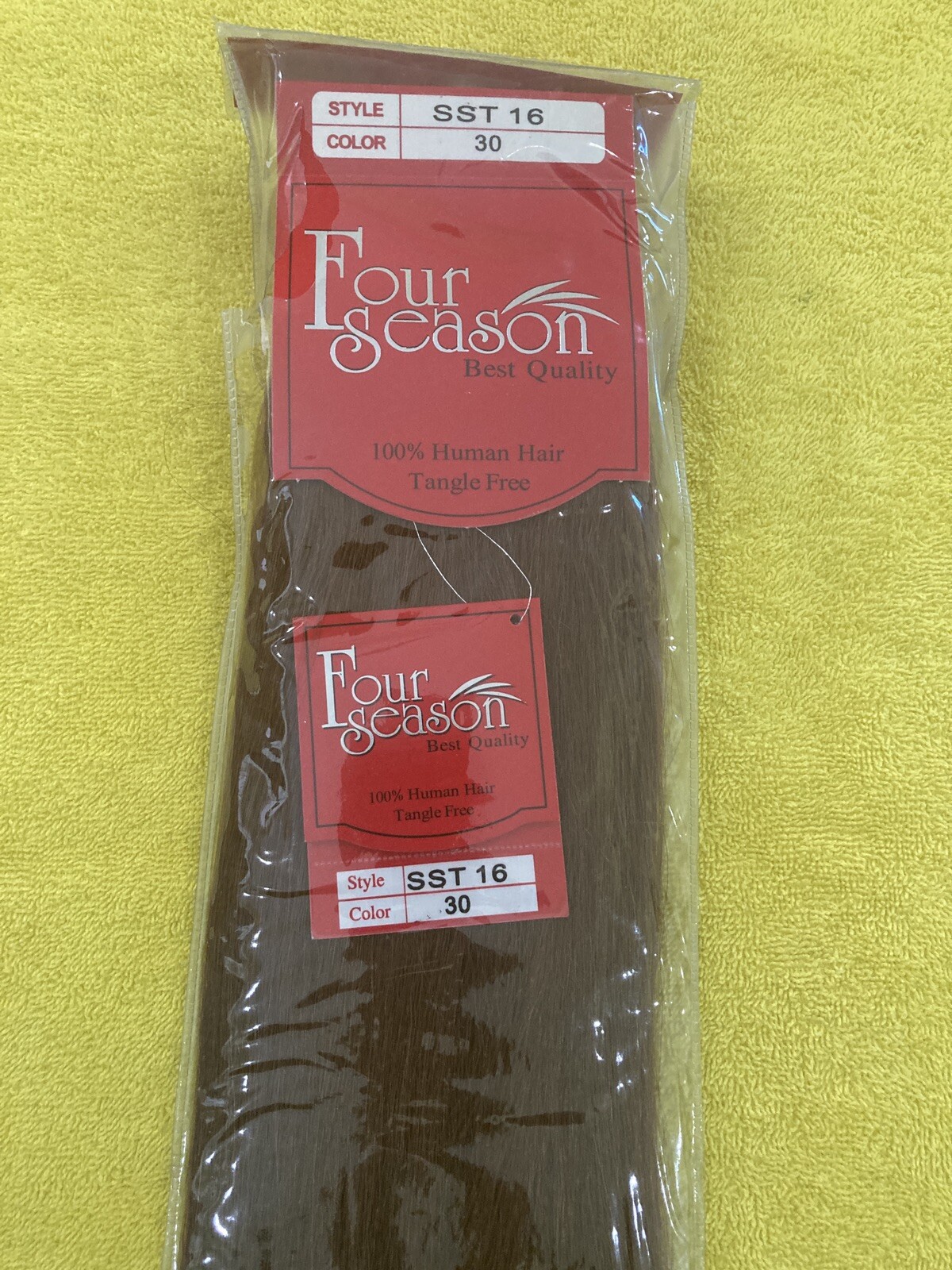 Sew in Weft Hair Extensions 100%Real Human Hair Tangle free 16″ Color # 30