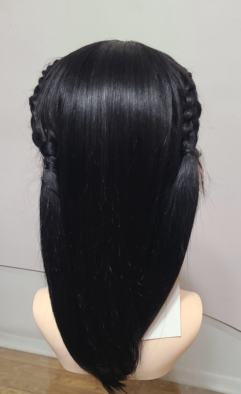 2Cornrow braided wig with 100%human hair,16″lace front.Can be also unbraided.