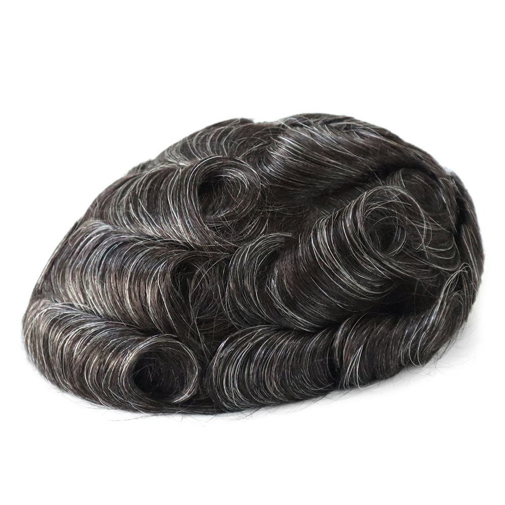 Toupee For Mens Human Hair Replecement System Lace Thin Skin Hairpiece Q6 8X10”