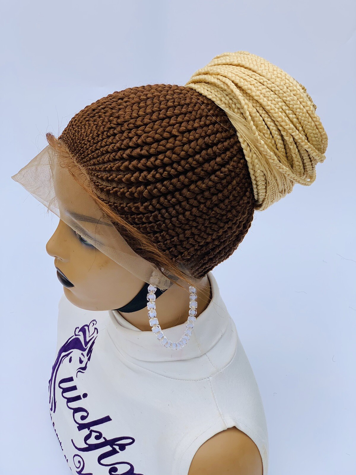 Ponytail Braided wig,Box Braids,Full Lace braid wig,Braid wig,Senegalese Updo