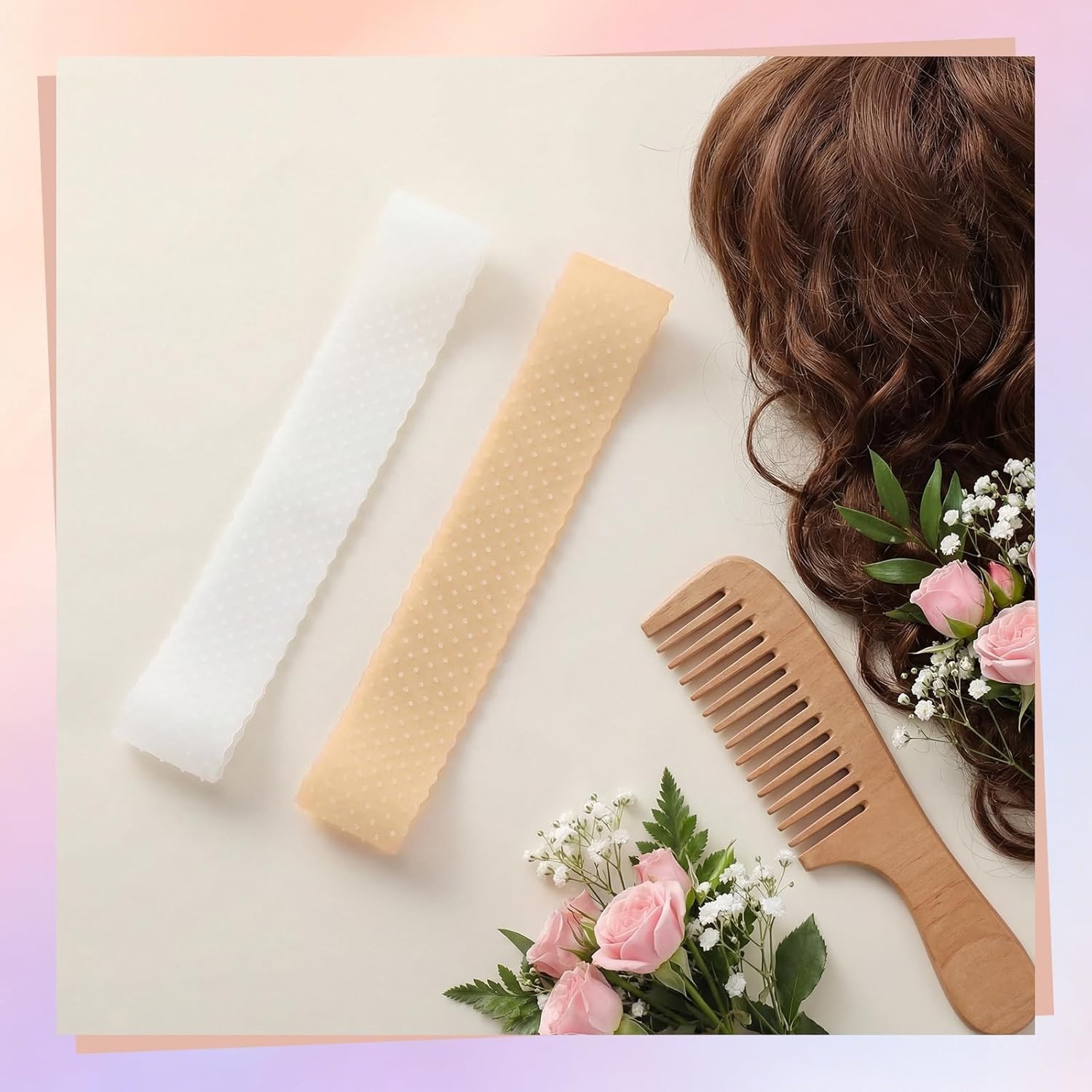 2 Pack Light Brown Silicone Wig Grip Bands – Ideal for Sports & Daily Use