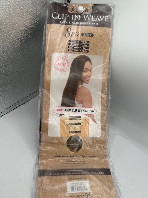 Aliba Clip In Weave 100% Virgin Human Hair Color PFR1B/30 18″ BN SEALED