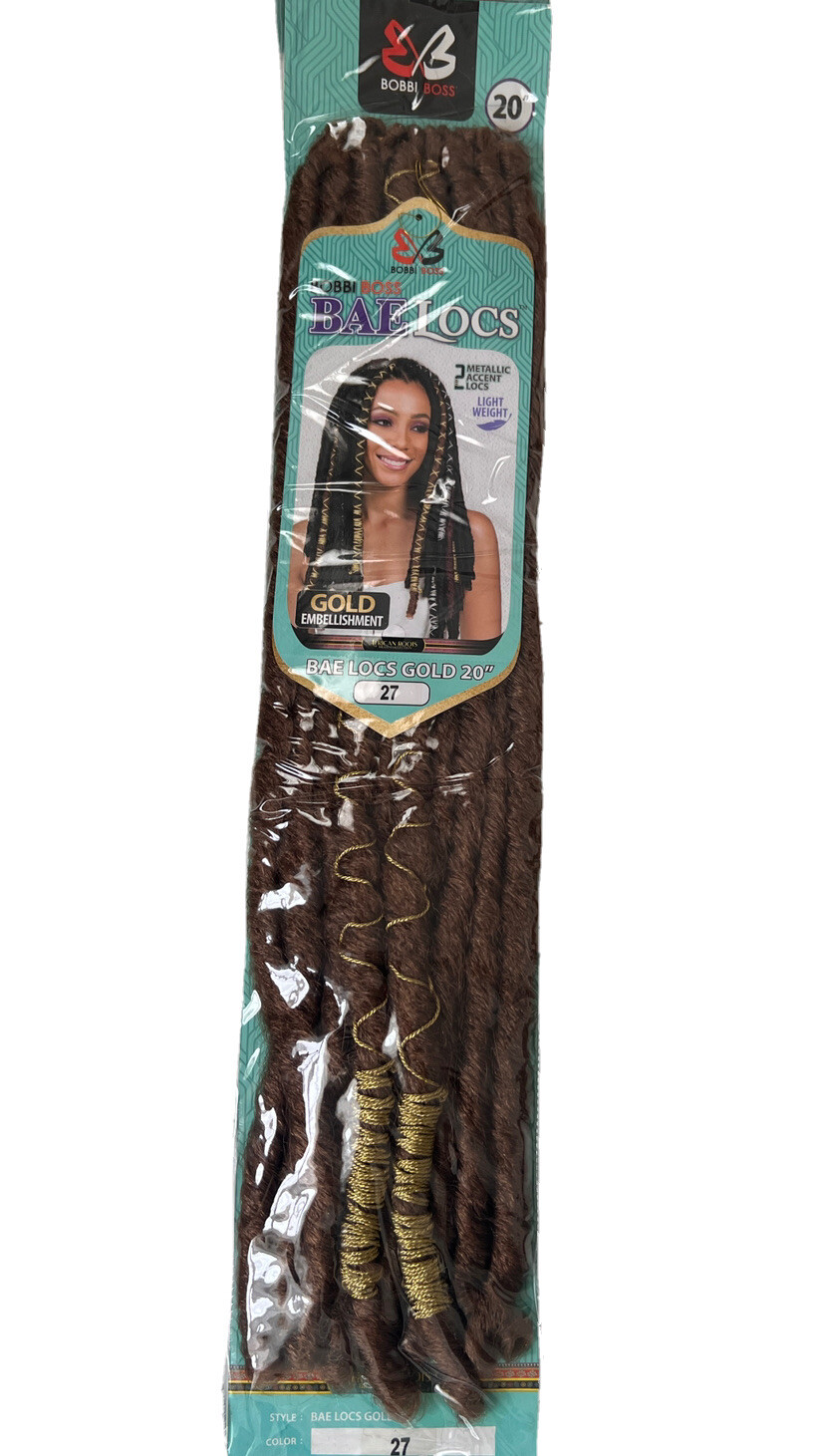 Hair Beauty Bae Locks Bobbi Boss Gold 20 inches Color 27 Light Weight Crochet