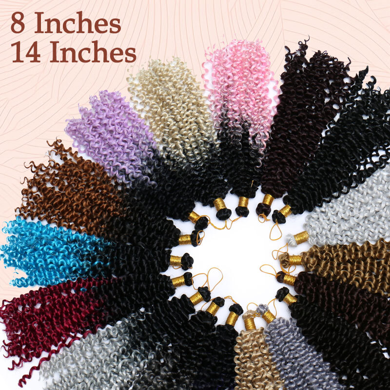 Women Deep Water Wave Crochet Braids Twist Hair Extension Afro Curly Kinky Hair