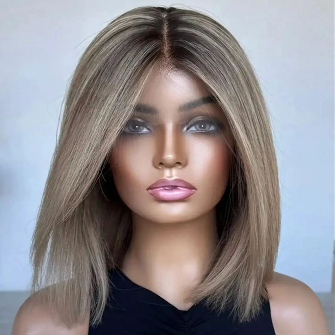 New In Ombre Ash Brown 13×4 Lace Front Wig 100% Virgin Human Hair Wig