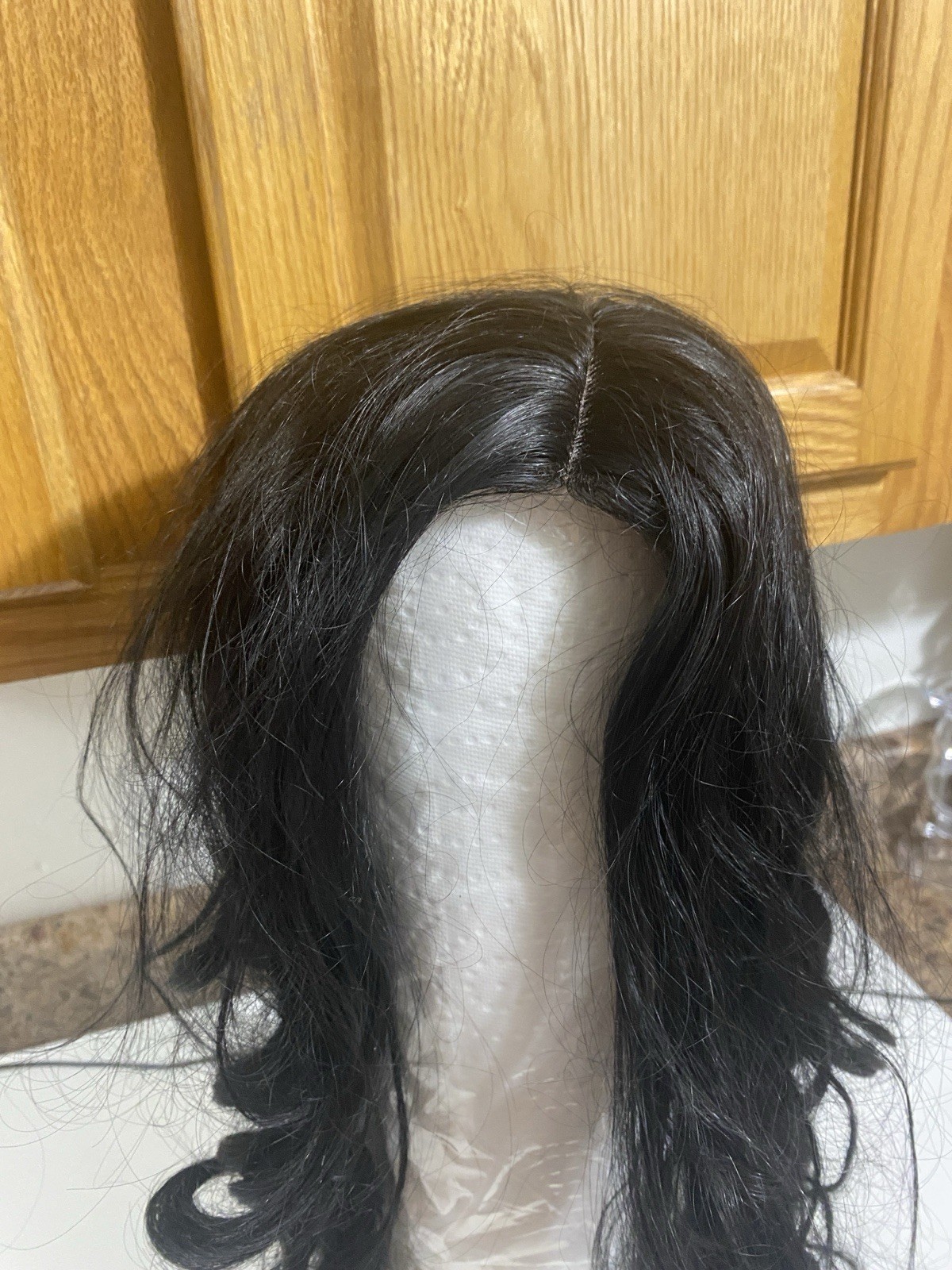 Stamped Glorious Long Black Wavy Wig, 25 Inch Beautiful