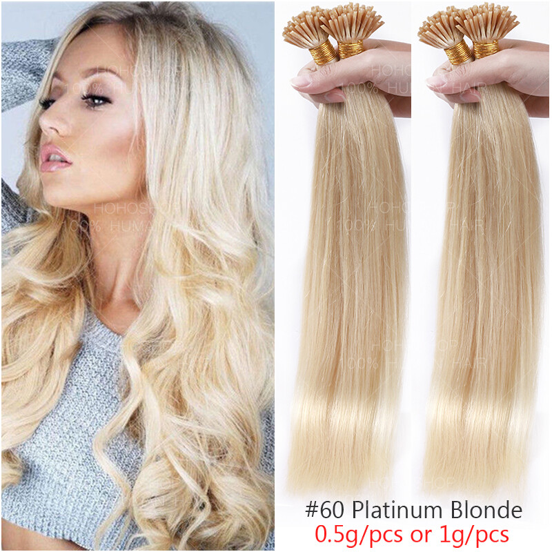 200Strands Stick I-Tip Pre bonded 100% Remy Human Hair Extensions Micro Ring 1G