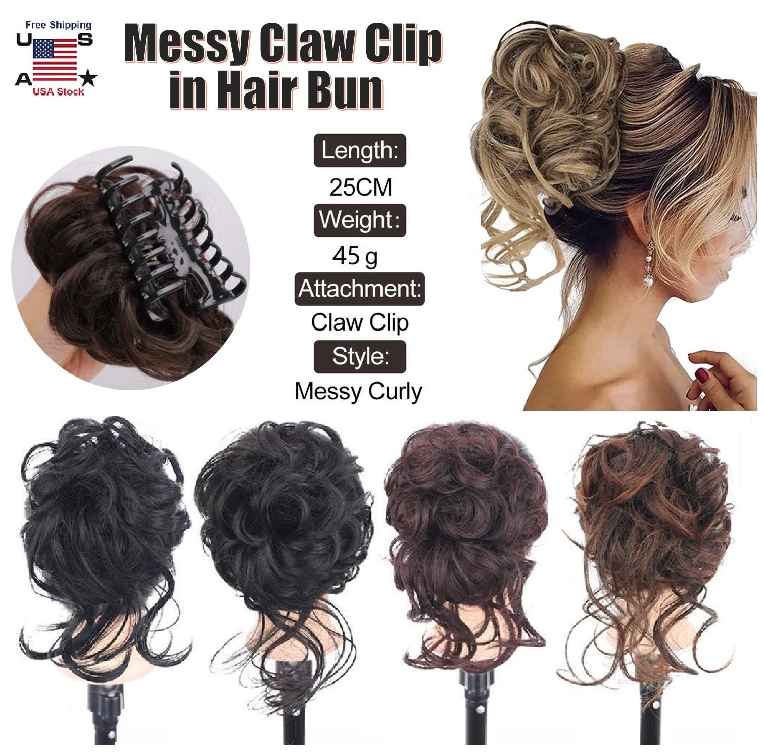 Large Messy Bun Hair Pieces for Women Wavy Curly Fake Hair Bun Extensions Access