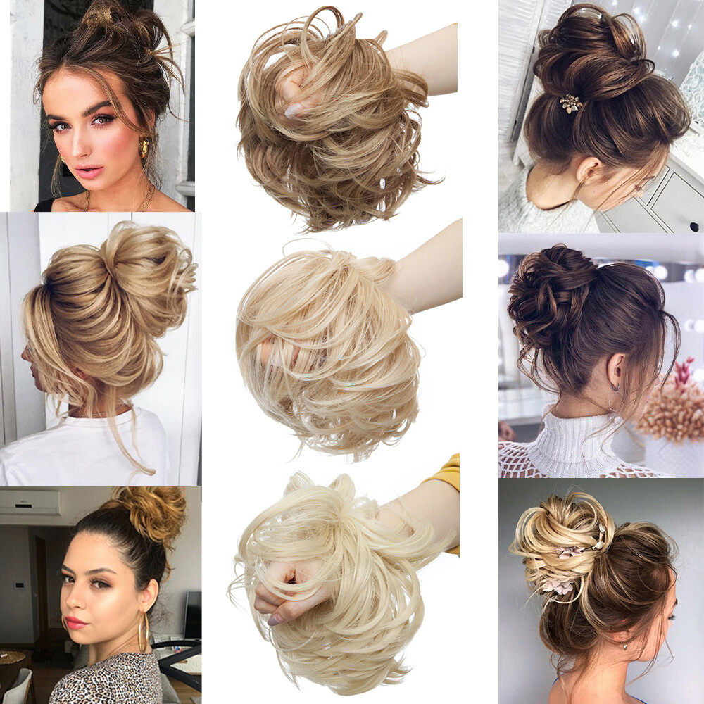 1PCS Messy Curly Bun Scrunchie Hair Extensions Ponytail Hair piece As Human Hair
