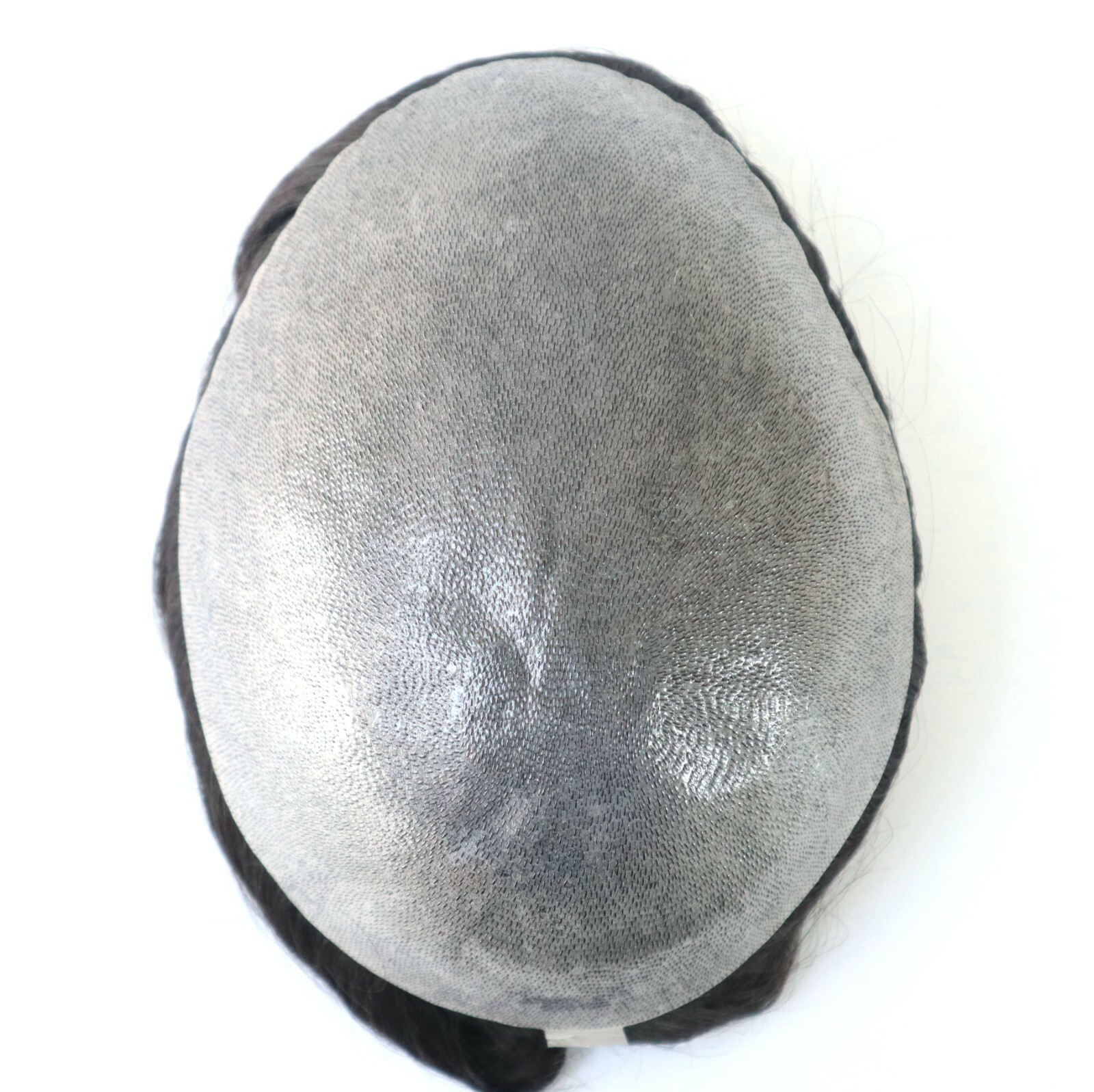Natural Mens Toupee Medium Skin V-Loop Human Hair Replacement 130% Hairpiece #1B