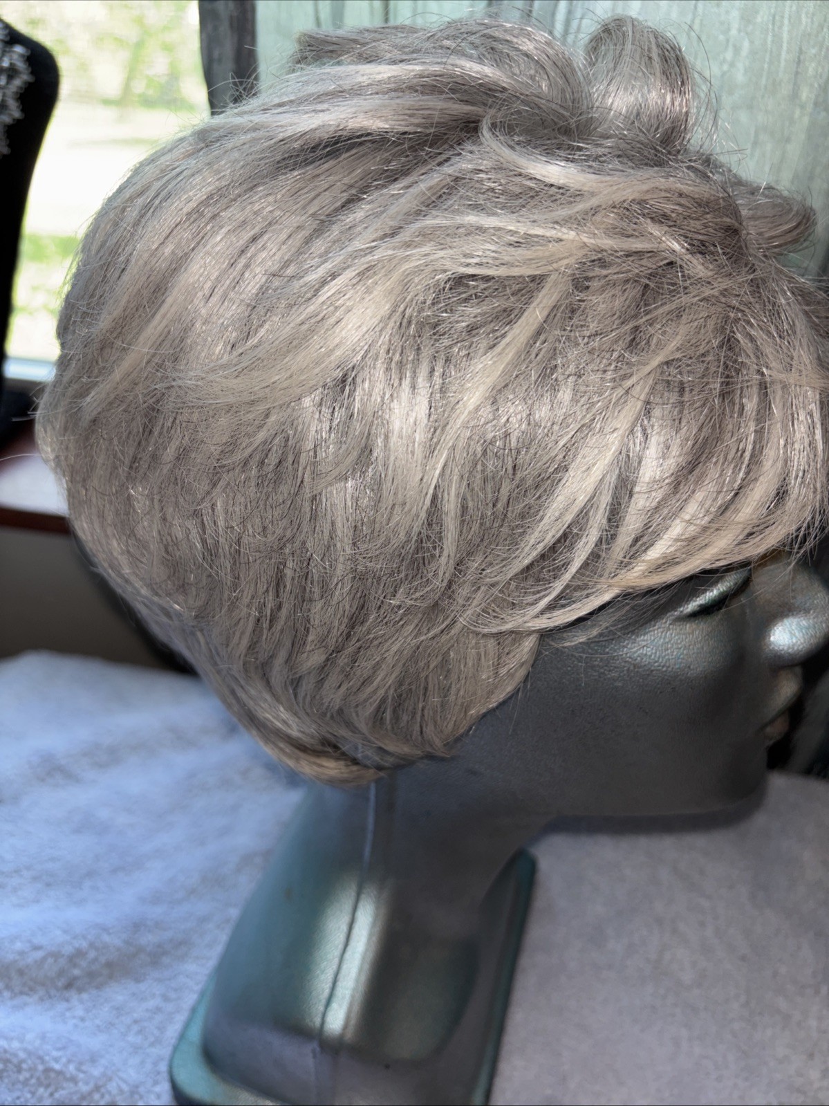 3 Wigs: Sandy, Light Blonde & Grey Wigs Straight Long & Short TLC brand