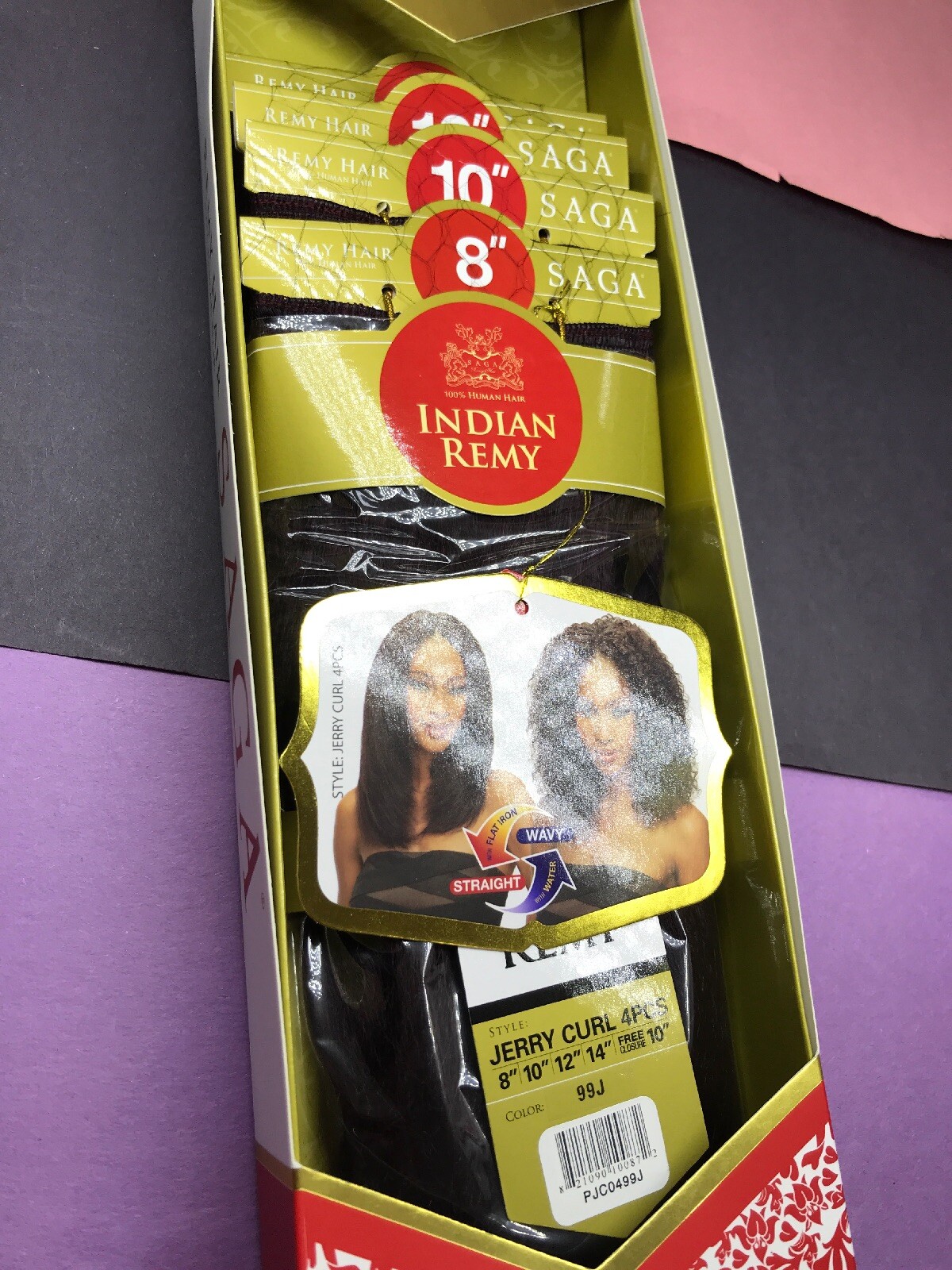 SAGA INDIAN_REMY WET & WAVY_JERRY_CURL_#99J_(8″,10″,12″,14″+10″ CLOSURE)