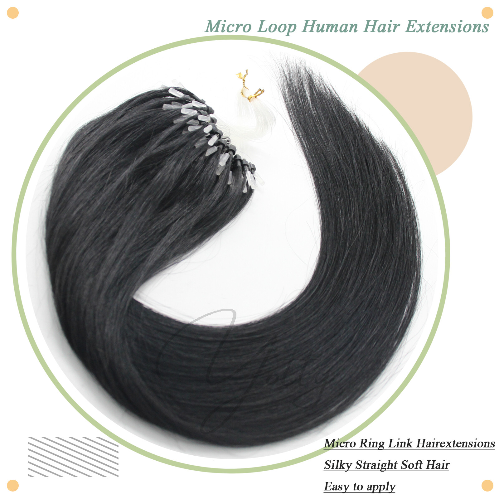 Micro Link Hair Extensions Micro Ring Beads Loop Tip Real Human Hair Highlighted