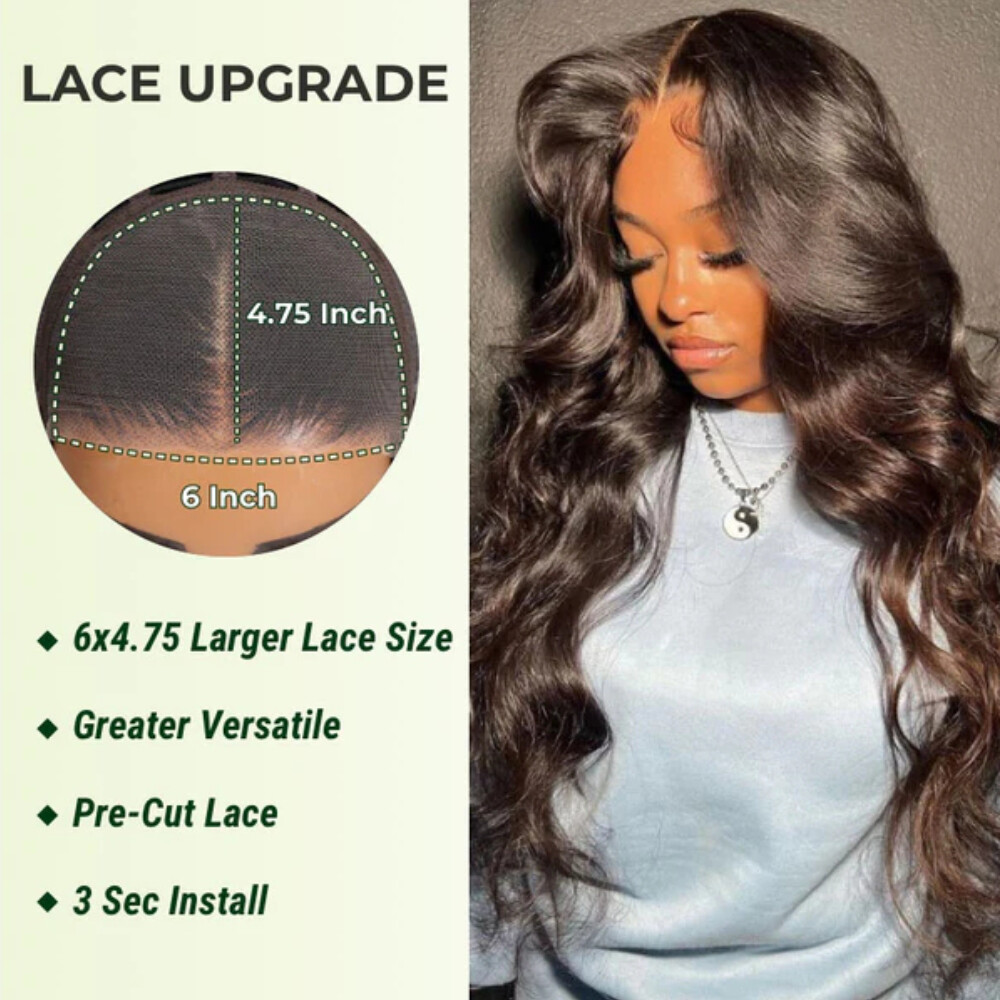 UNice Cambodian Glueless Wear and Go Wig Body Wave Lace Front Human Hair Wig 12A