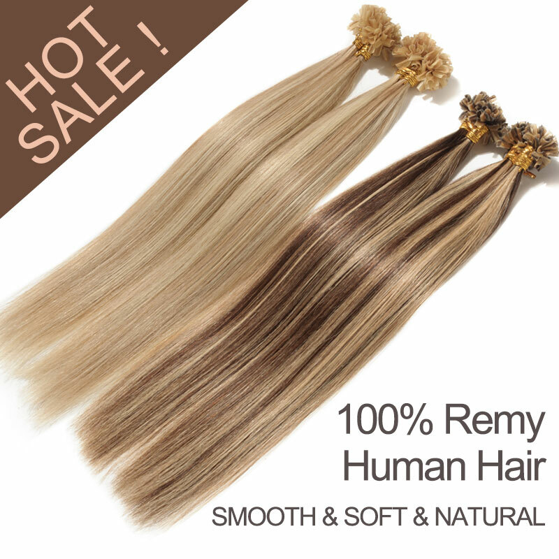Nail U Tip Pre Bonded Real Remy Human Hair Extension Keratin Glue 150G Full Head