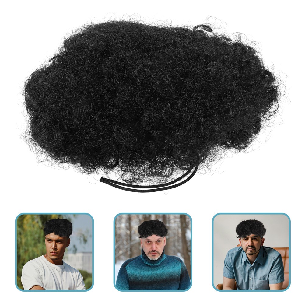 Black Curly Ponytail Extension For Women Everyday Wear 1Set 7.1×7.1×3.9In