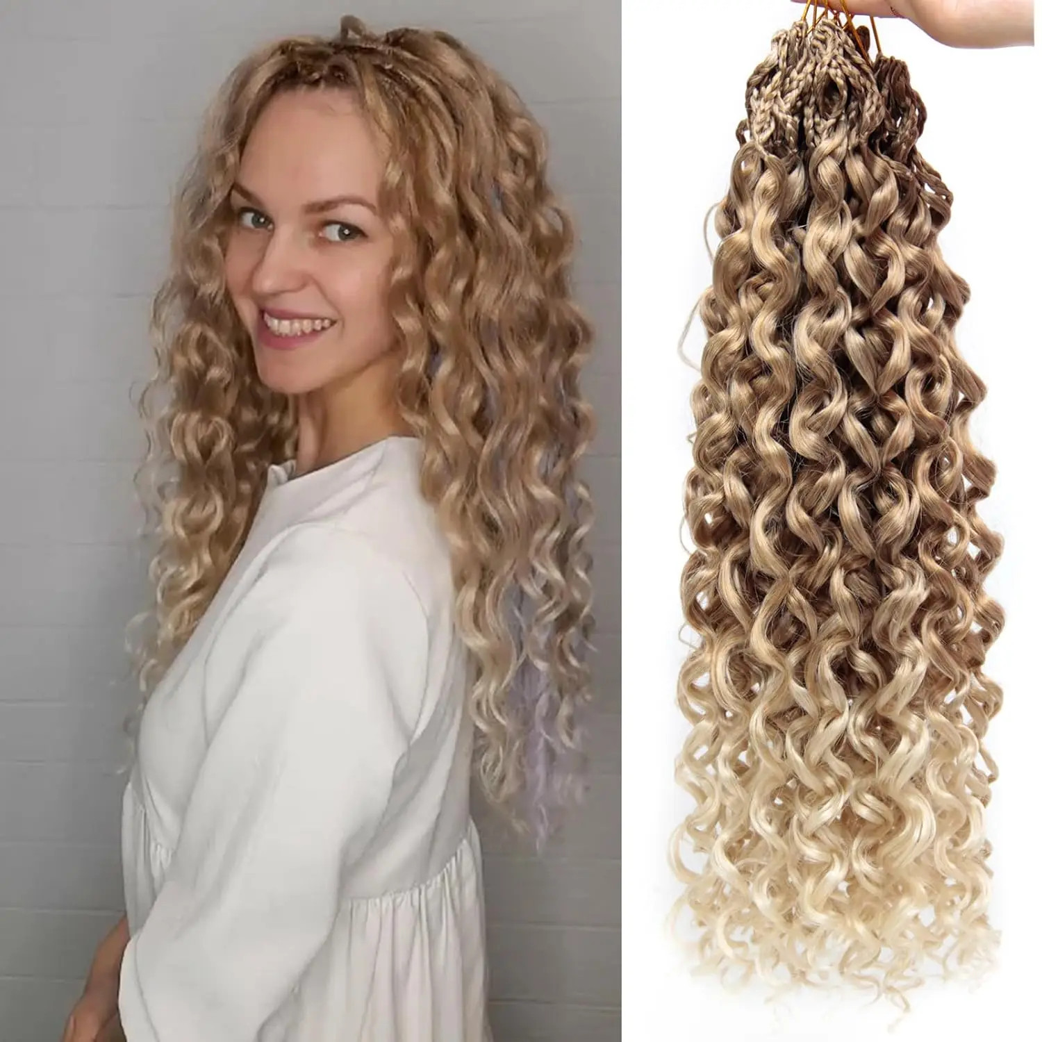 Short Pre-looped Go Go Curl Crochet Hair Ocean Wave Braiding Hair Extensions