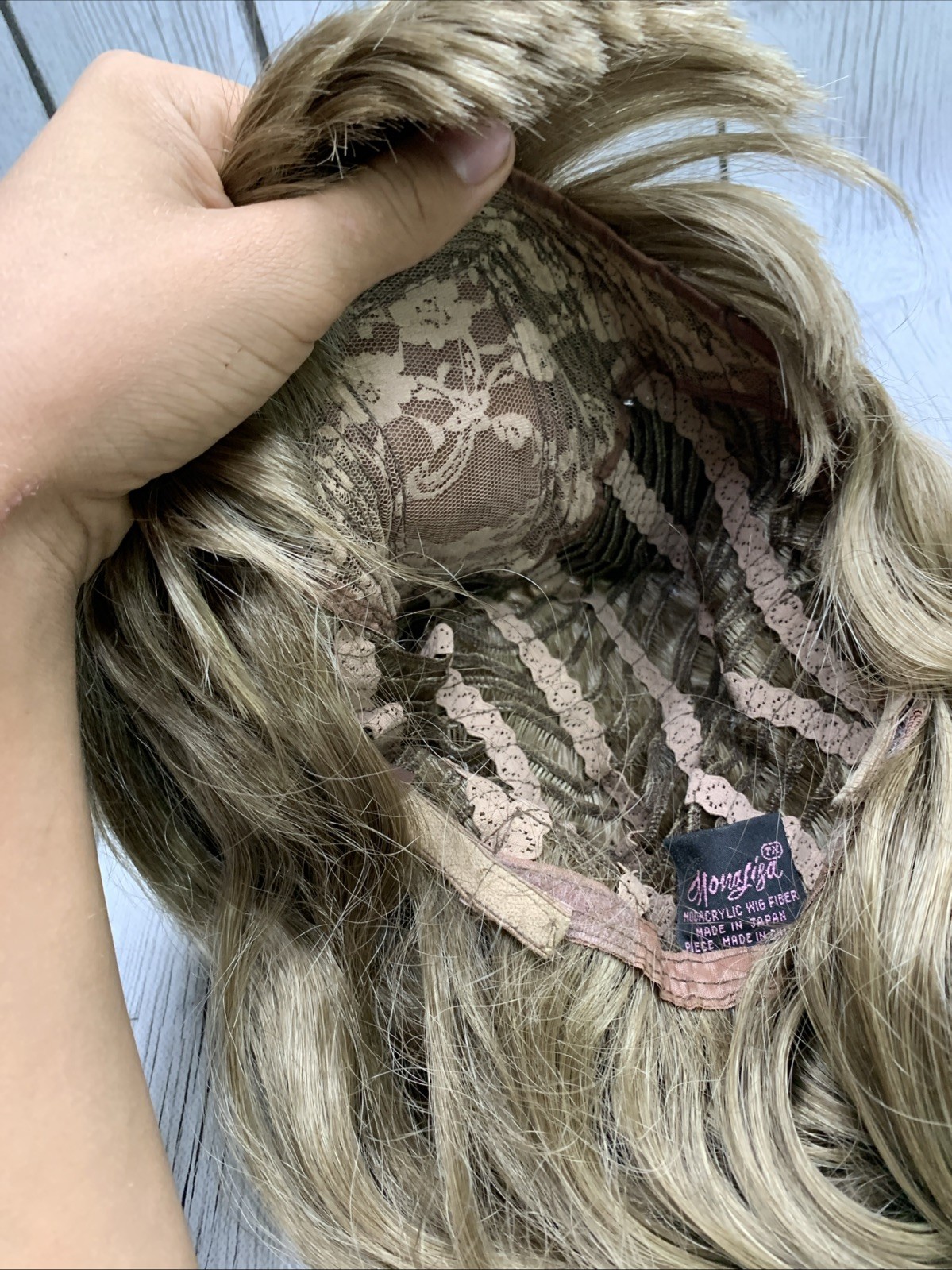 Mona Lisa Wig Modacrylic Long Dirty Blonde Hair Bangs