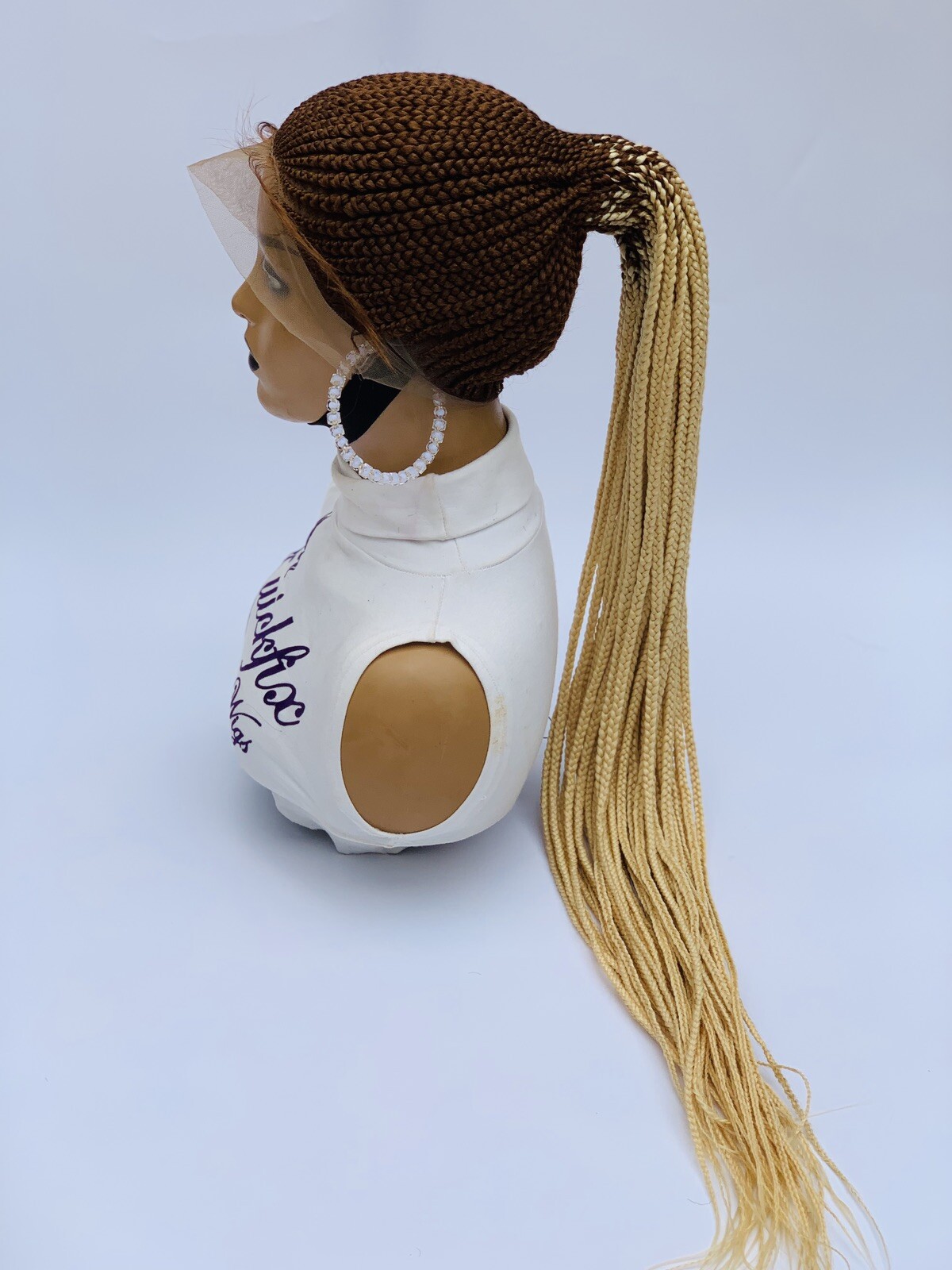 Ponytail Braided wig,Box Braids,Full Lace braid wig,Braid wig,Senegalese Updo