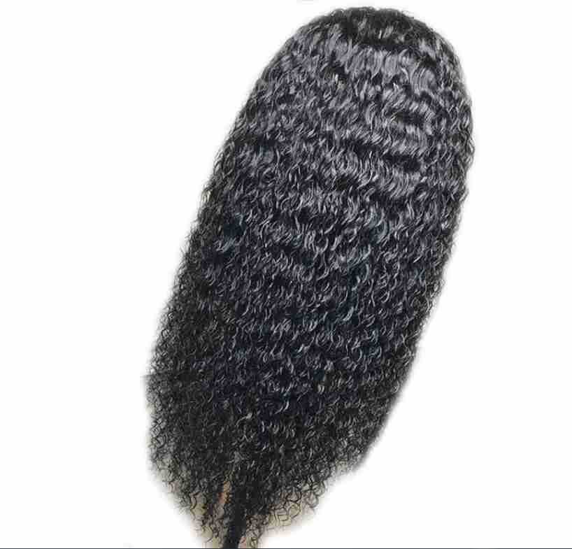 Women 23″ Long Natural Curly Wavy Ladies Synthetic Hair Wigs Brazilian Black Wig