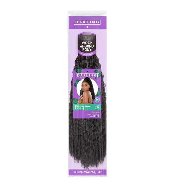 Darling Wrap Around Pony Deep Wave Pony 20inch #1B Black (BUNDLE OF 11)