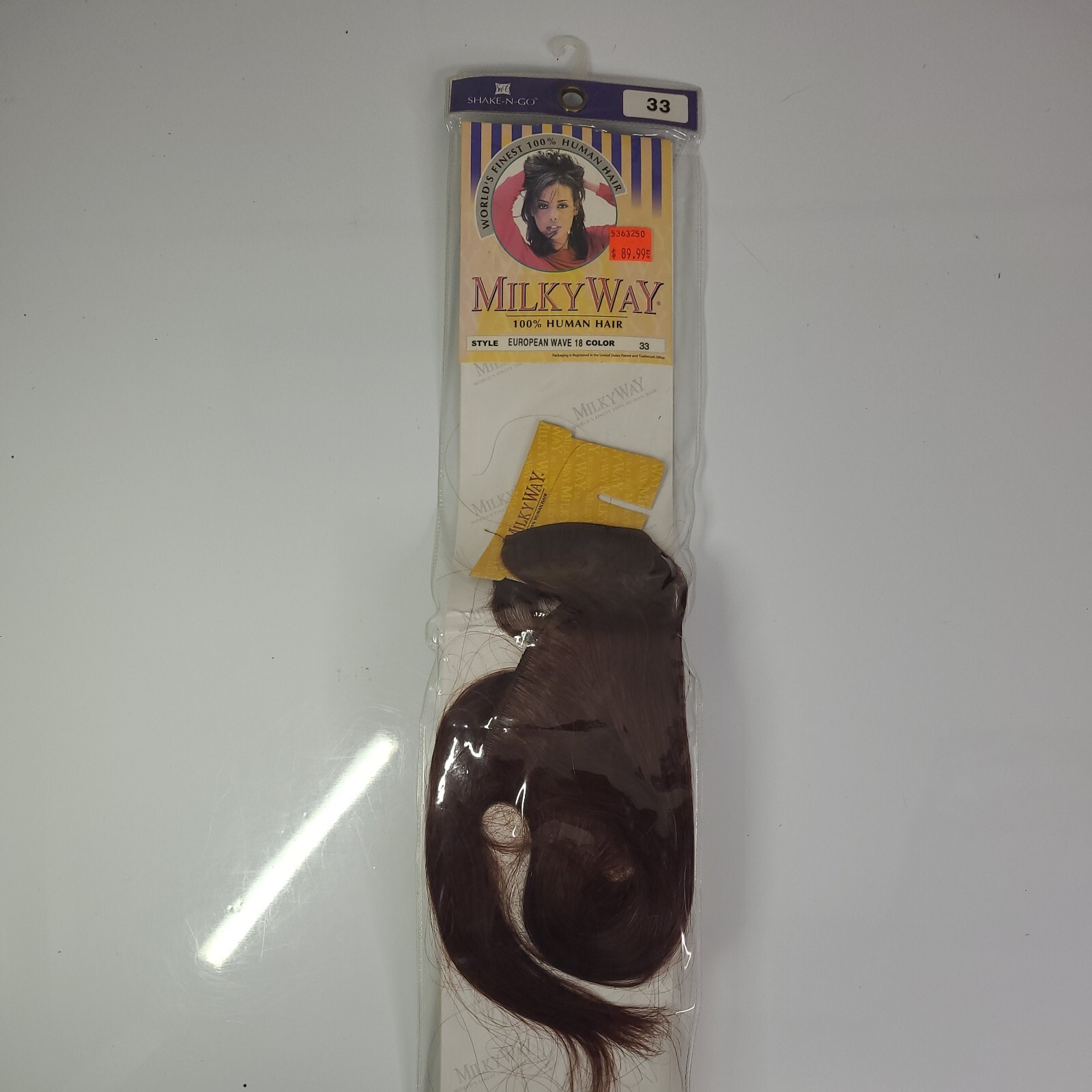 Shake-N-Go 100% Human Hair Milky Way 18″ European Wave – Color 33 (Orig $89.99)