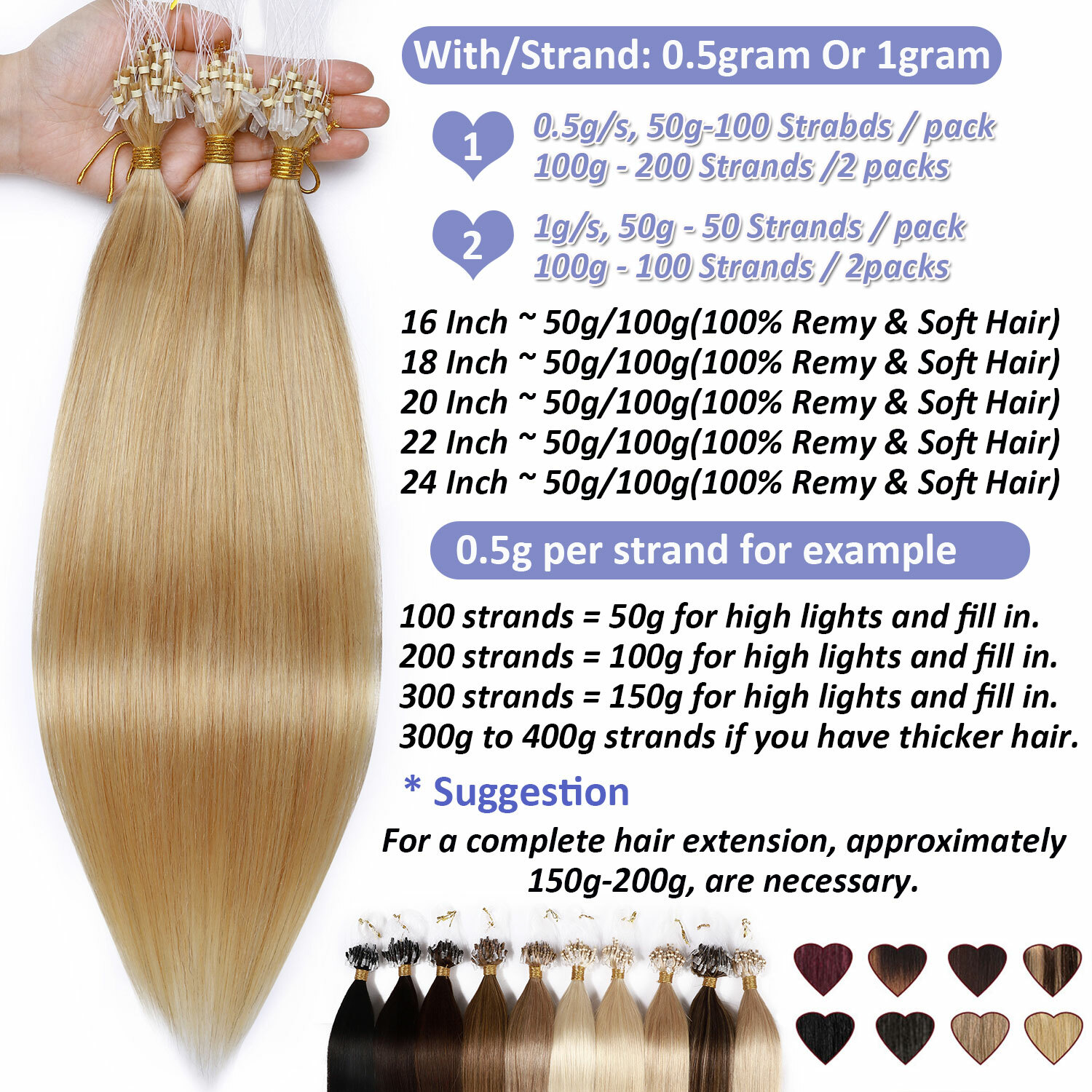 US Micro Ring Loop Tip Remy Human Hair Extensions Silky Straight Micro Bead Link