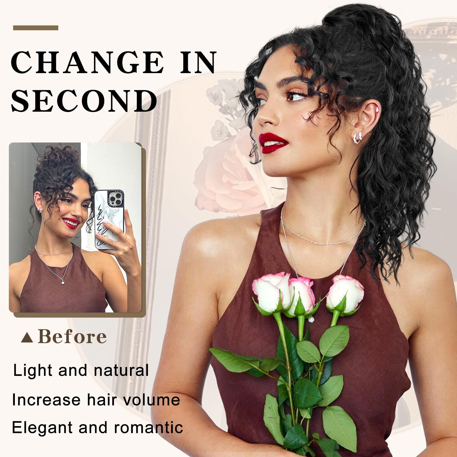 Curly Drawstring Ponytail Extension 18 Inch for Black Women – Easy to Wear