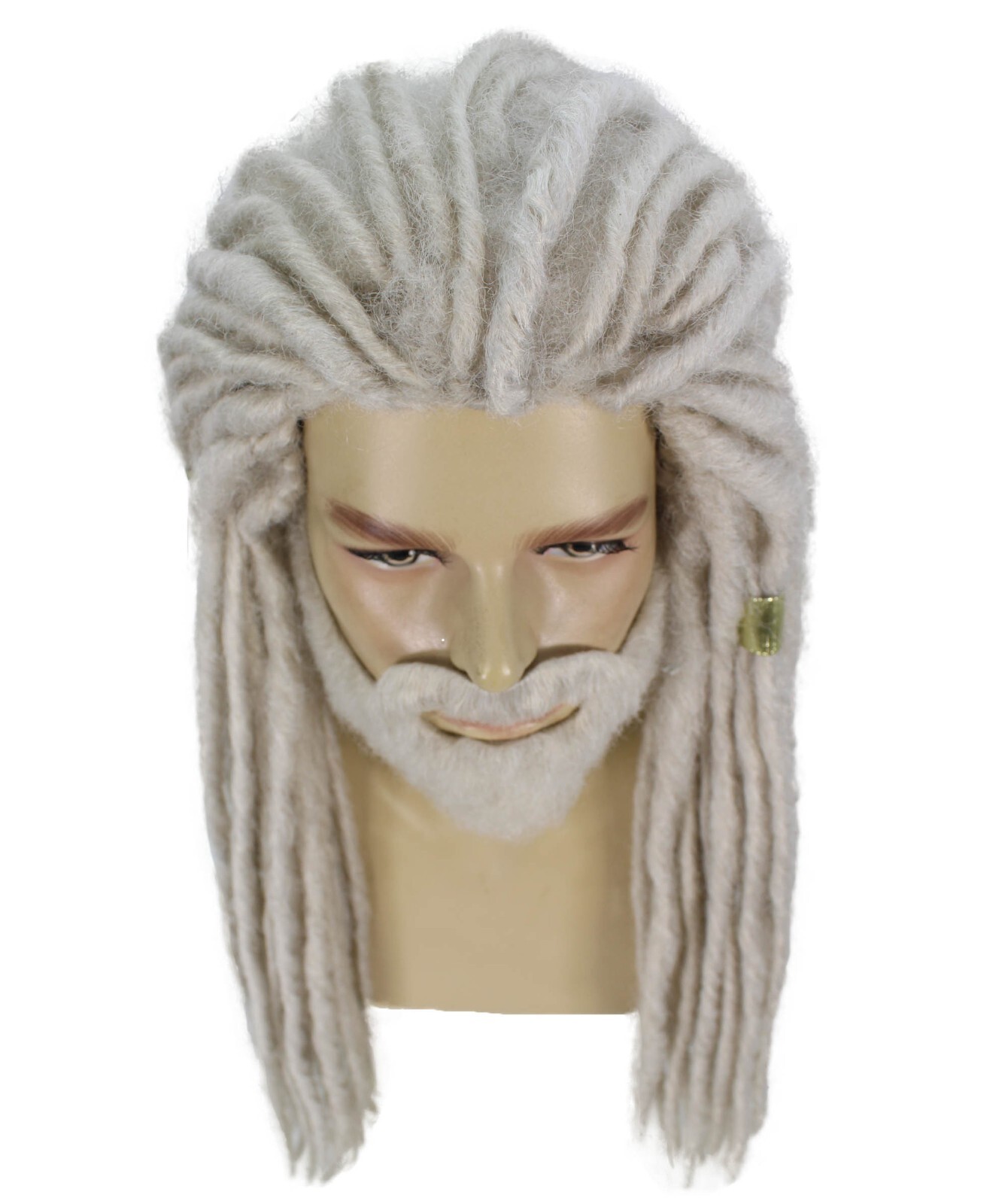 Adult Men’s Fantasy TV Series Dragon House Silver Blonde Dreadlock Wig, HM-1519