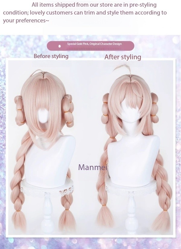 ZZZ Zenless Zone Zero Zhao Pink Long Hair Wig Halloween Cosplay Prop Hairpiece