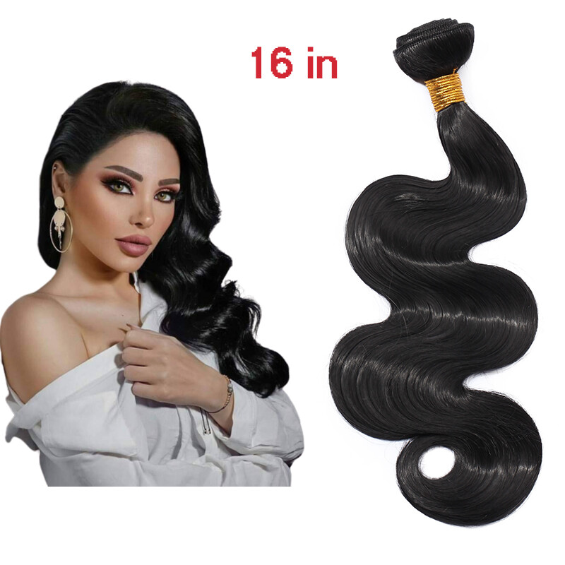 20 Inch Real AS Human Hair Bundles Body Wave 1/3/4 Weft Thick Extensions Natural