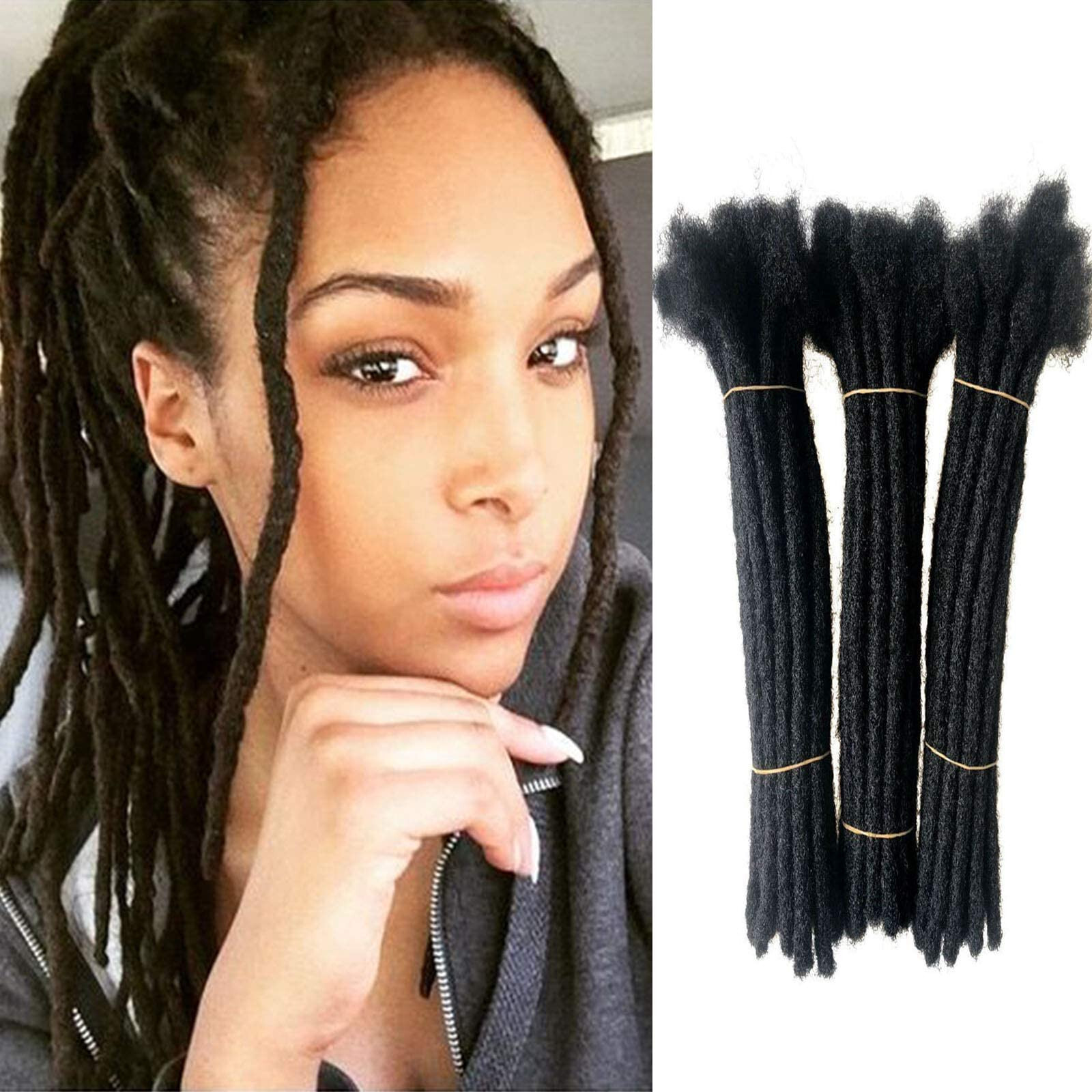 Dreadlock Human Hair Extensions Real Indian Hair Hand Tied Permanent Loc Hair