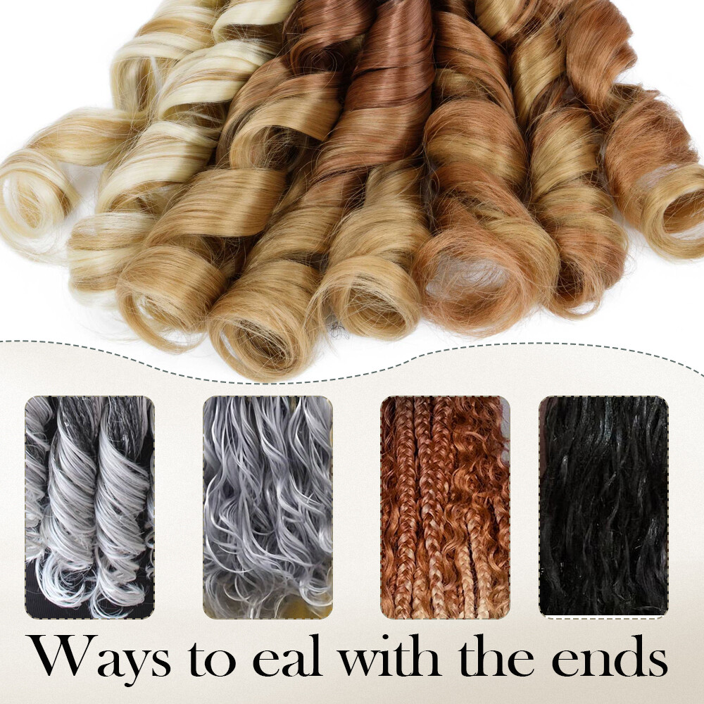 OMBRE Thick French Curl Loose Wave Braids Hair Pre-Stretched Crochet Extensions