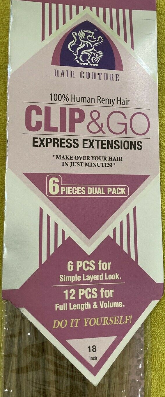 Clip & Go Extensions 100% Human Remy Hair Silky Straight 18″, 6pcs.Color: F882.