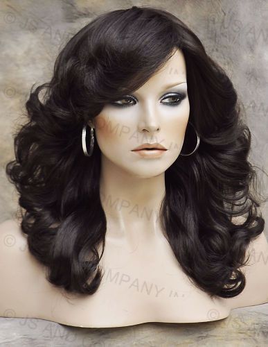 farrah fawcett Wig Glamorous New Big open Wavy Medium Brown Wig Medium CA 6