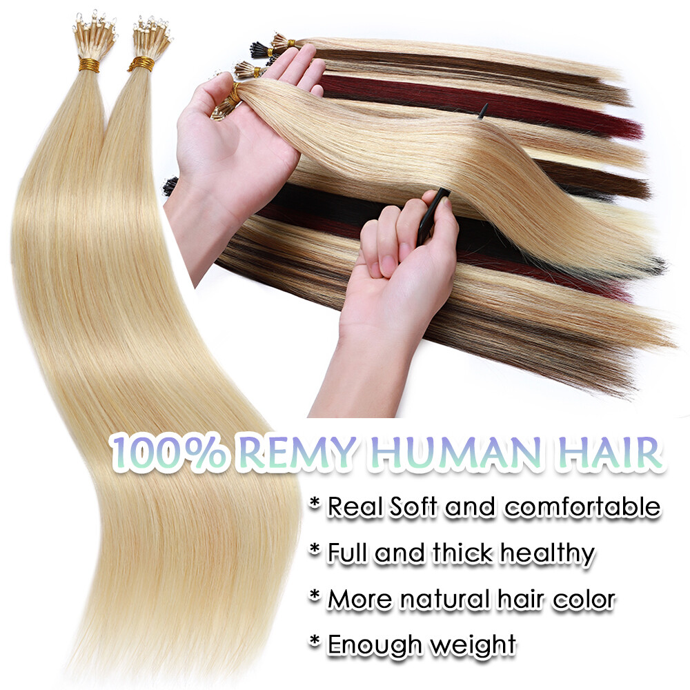 CLEARANCE Nano Ring 100% Human Remy Hair Extensions Micro Loop Beads Ombre 100pc