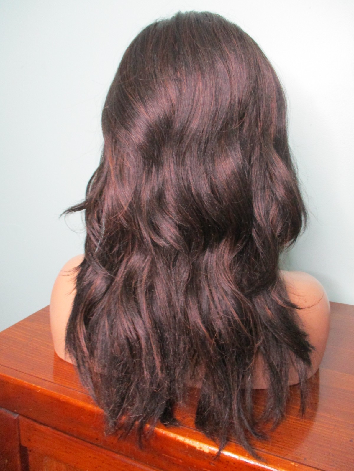 20″ black and brown mix SHAG style SWISS LACE FRONT WIG by SHAKE N GO
