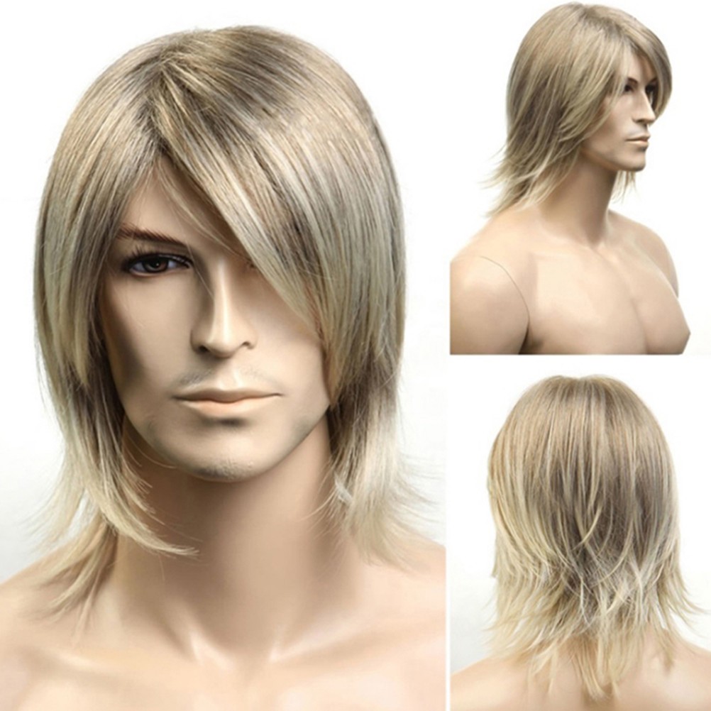 Men’s Wig High Temperature Wire Costume Wigs Realistic Hair Replacement