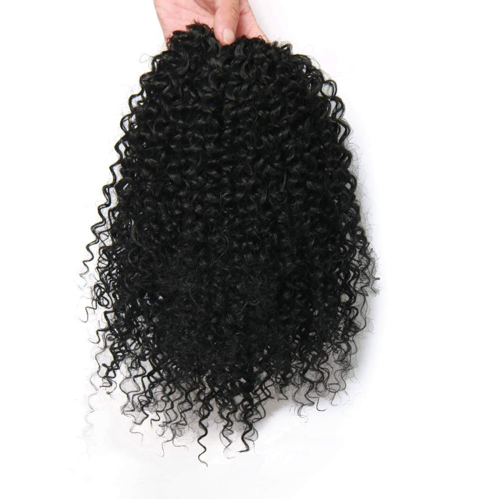 Short Afro Kinky Curly Ponytail Hair Piece for African American Ponytail Exte…