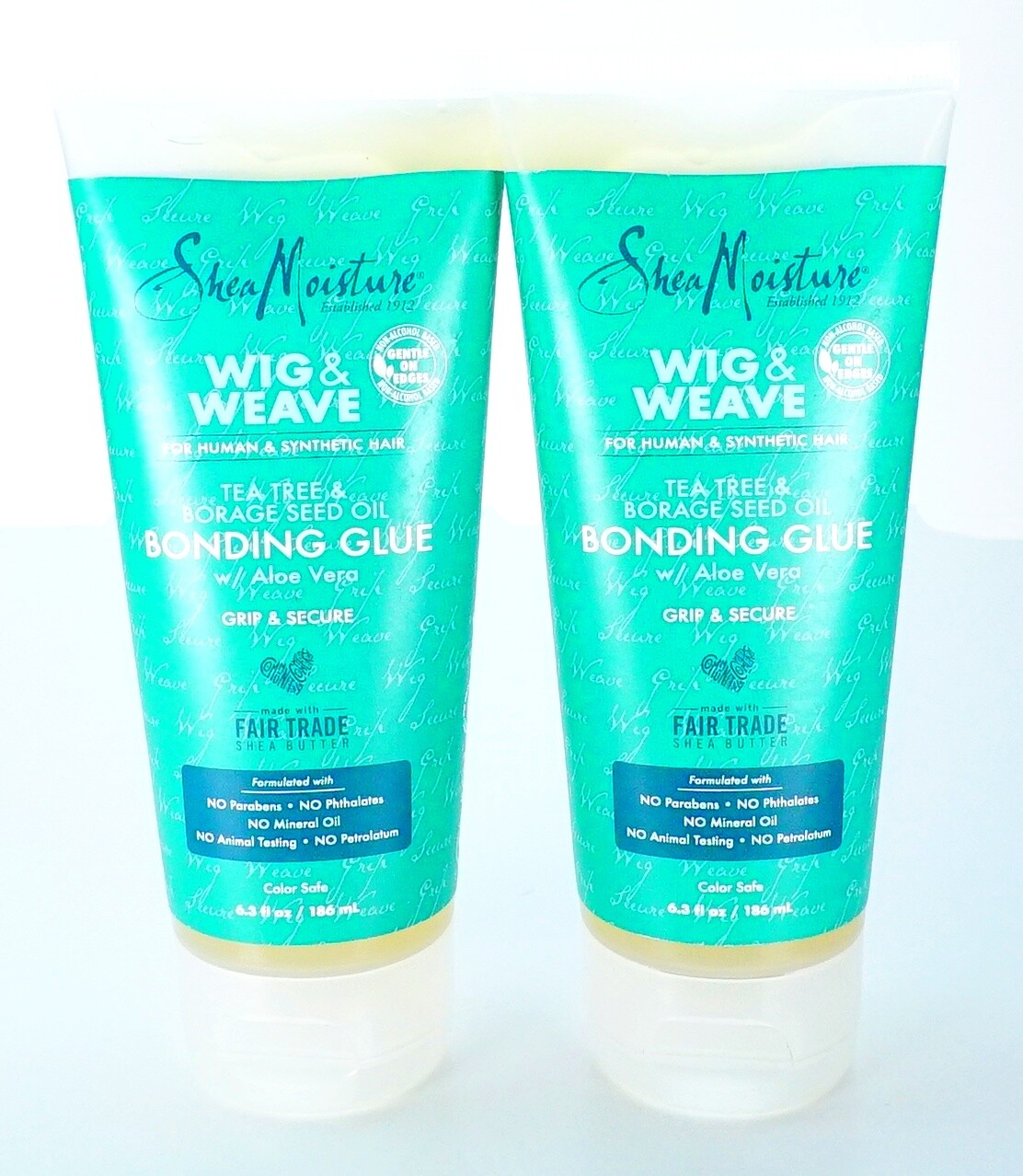 SheaMoisture Wig & Weave Bonding Glue for Human and Synthetic Hair Tea Tree 2 PK