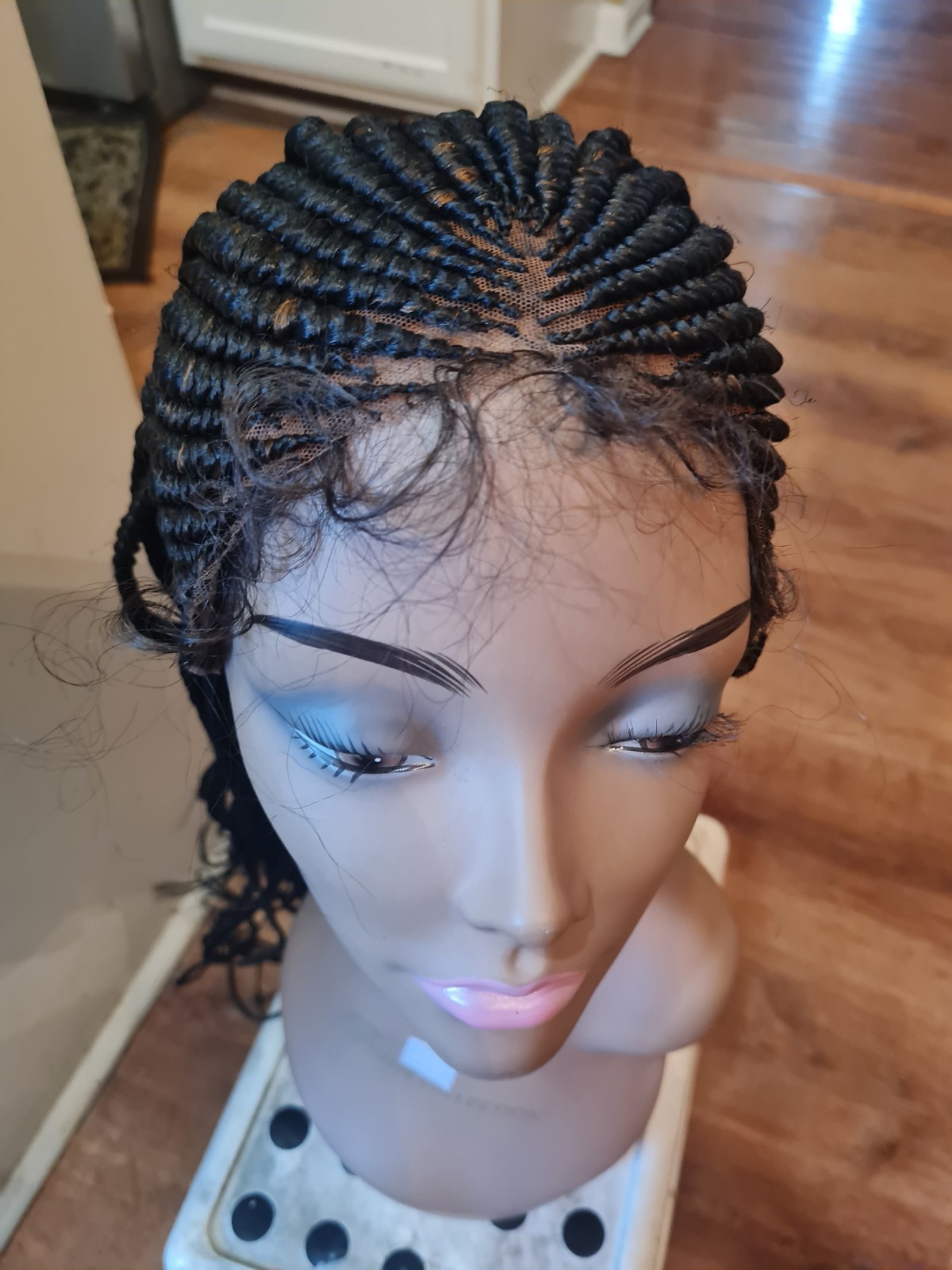 Braided Wig For Black Women Cornrow Braids Lace Front Synthetic Fiber