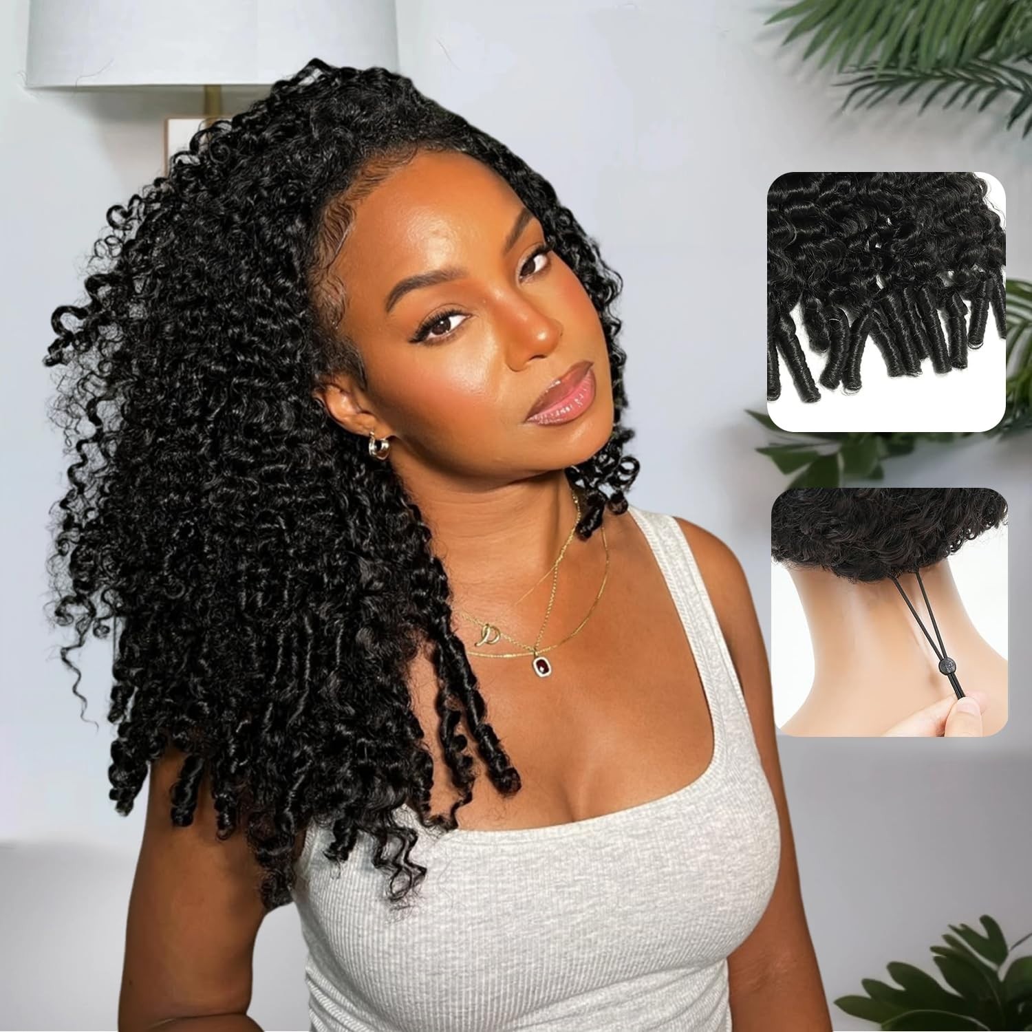 220% Density 20″ Curly Half Wigs – 100% Human Hair, Clip-In & Drawstring, Easy W