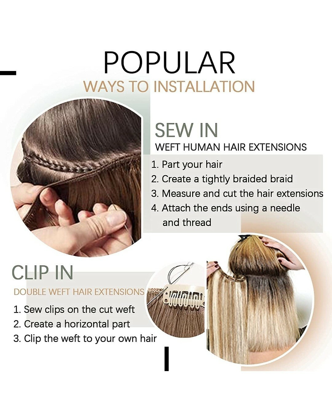 Chestnut Brown Mix Platinum Blonde Ombre Remy Human Hair Ext 16in 100g