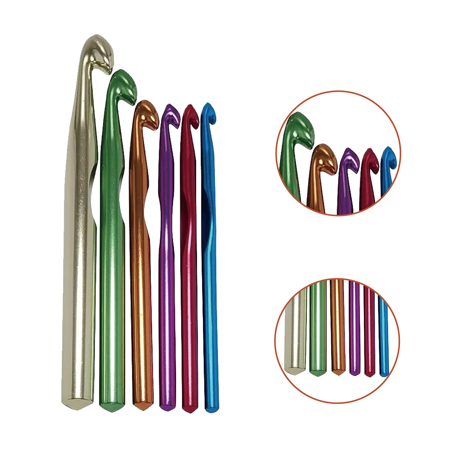 Large Aluminum Crochet Hooks Set 7mm, 8mm, 9mm,10mm, 12mm, 7.0-15.0mm, Purple