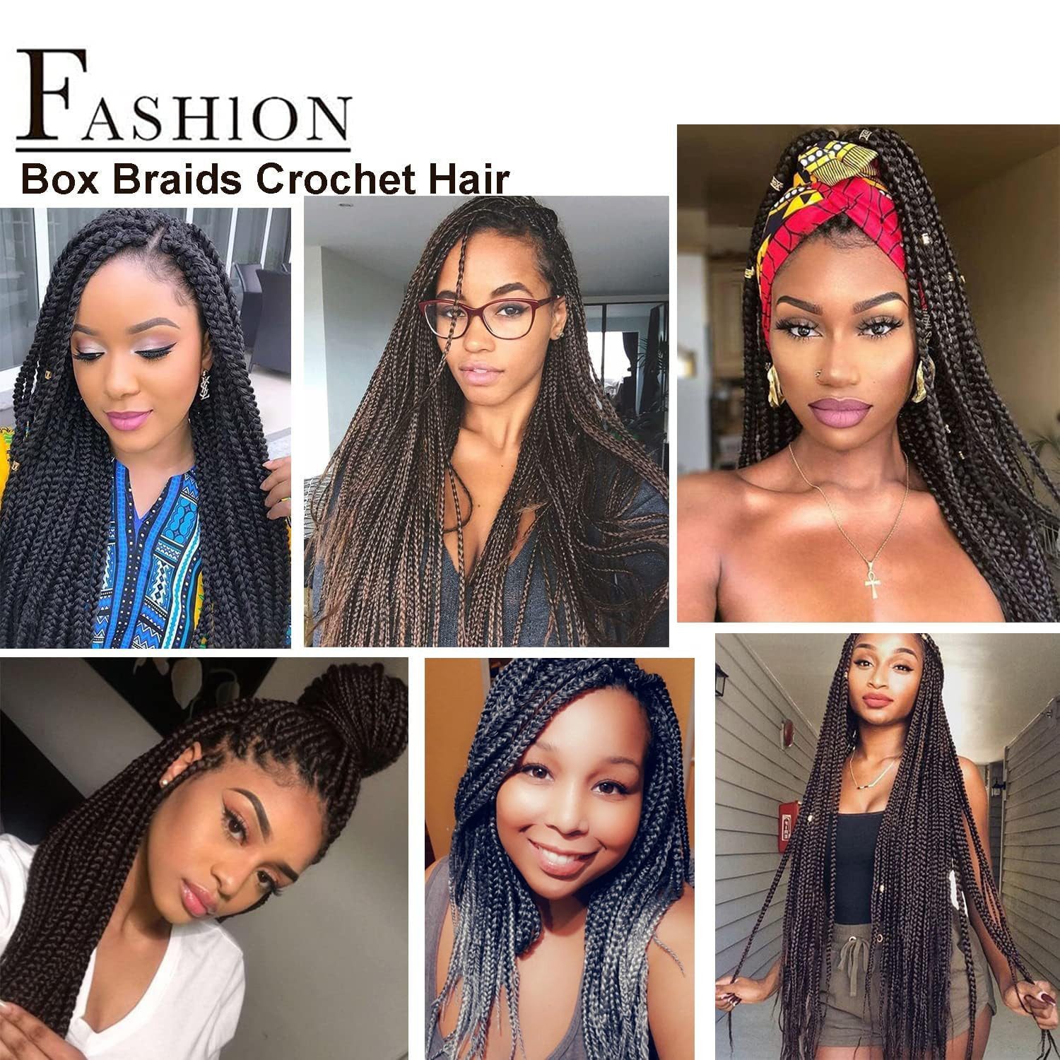 7 Packs Goddess Box Braids Crochet Hair 18 Inch Prelooped Crochet Box Braids Cro