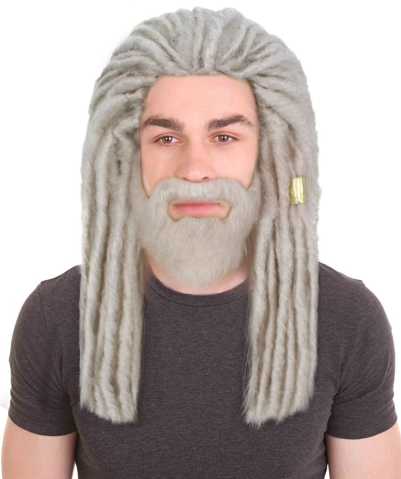 Adult Men’s Fantasy TV Series Dragon House Silver Blonde Dreadlock Wig, HM-1519