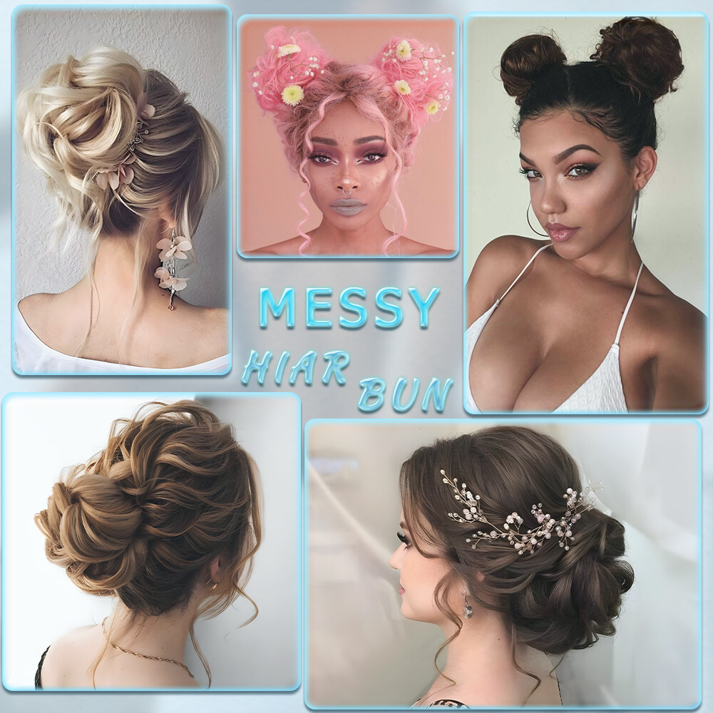 Thick Hair Bun Curly Messy Bun Ponytail Updo Hair Piece Scrunchie Hair Extension