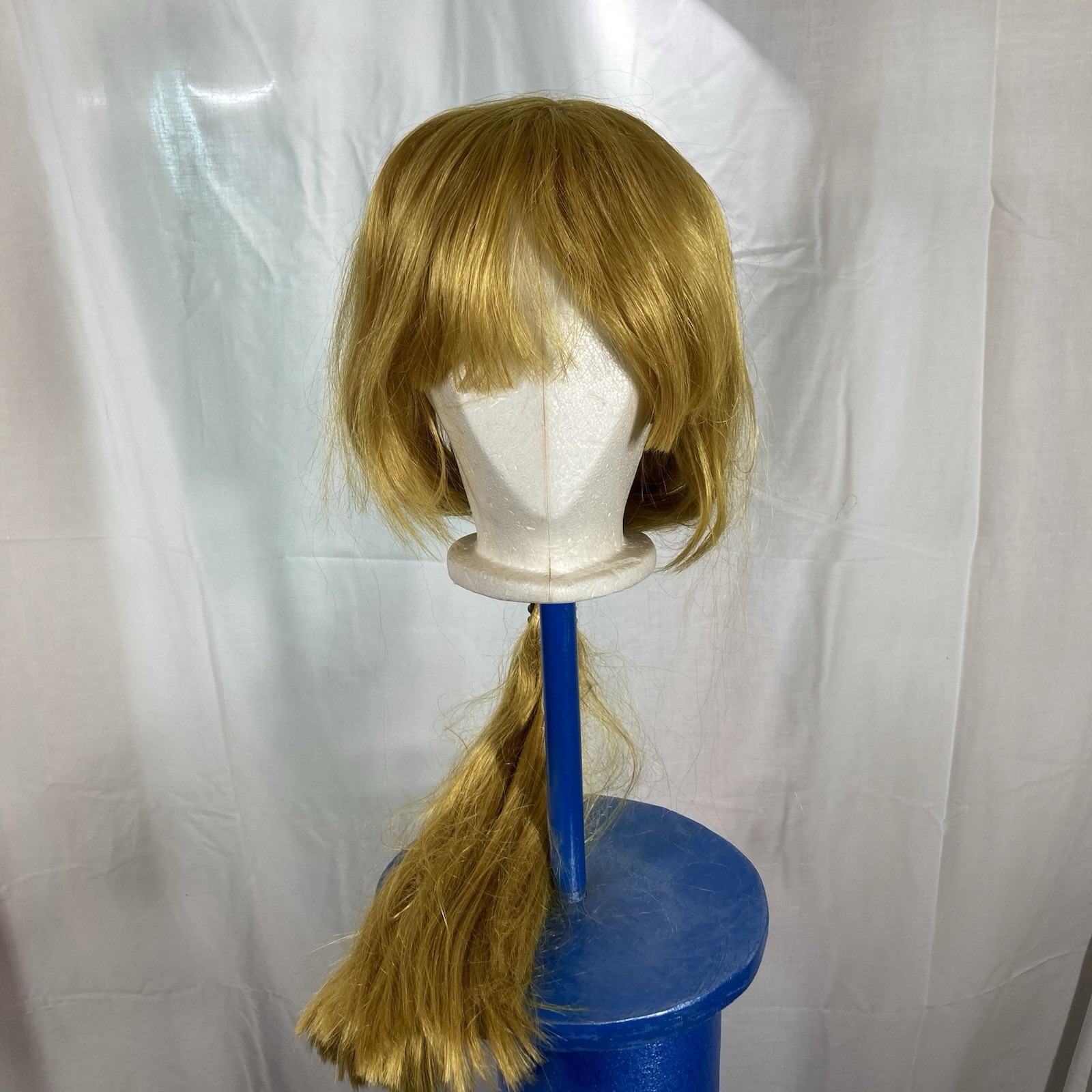 Cosplay Wigs, Set of 4 (Gold, Pink, Gray, Amber), Plus Stand (made by Dad)