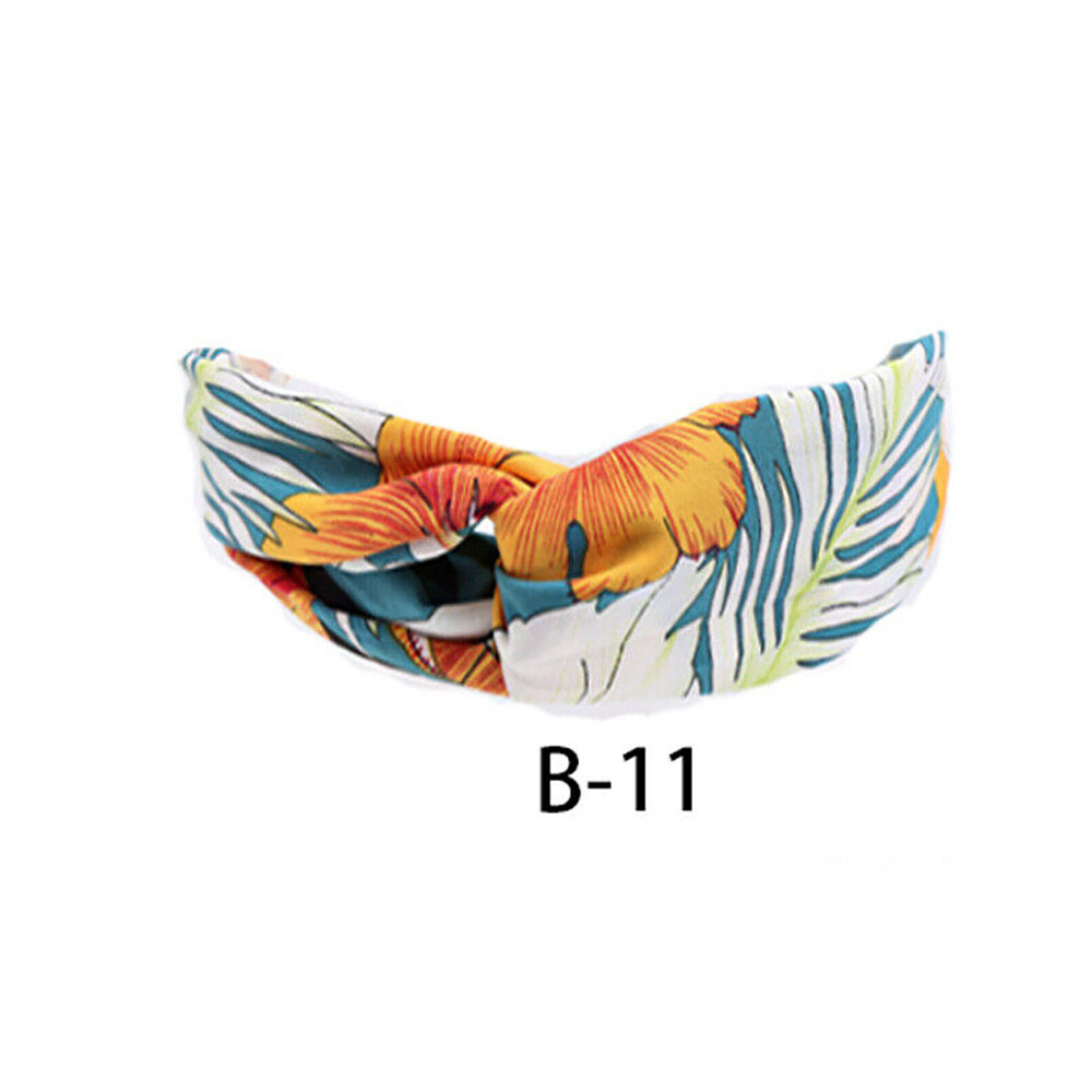 5-Pack Floral Turban Headbands for Women Elastic Twisted Hair Bands Wide Set