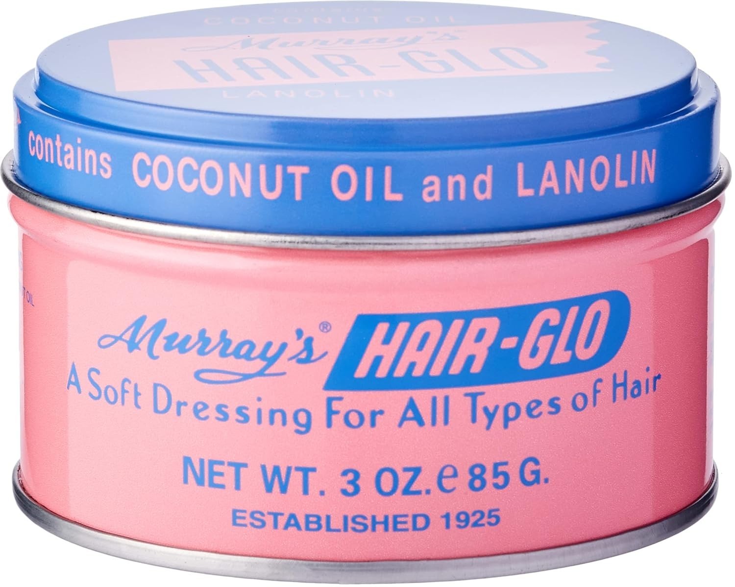 Hair Glo High Shine Pomade – Coconut Oil Infused, 3 Oz, Ideal for All Hair Types